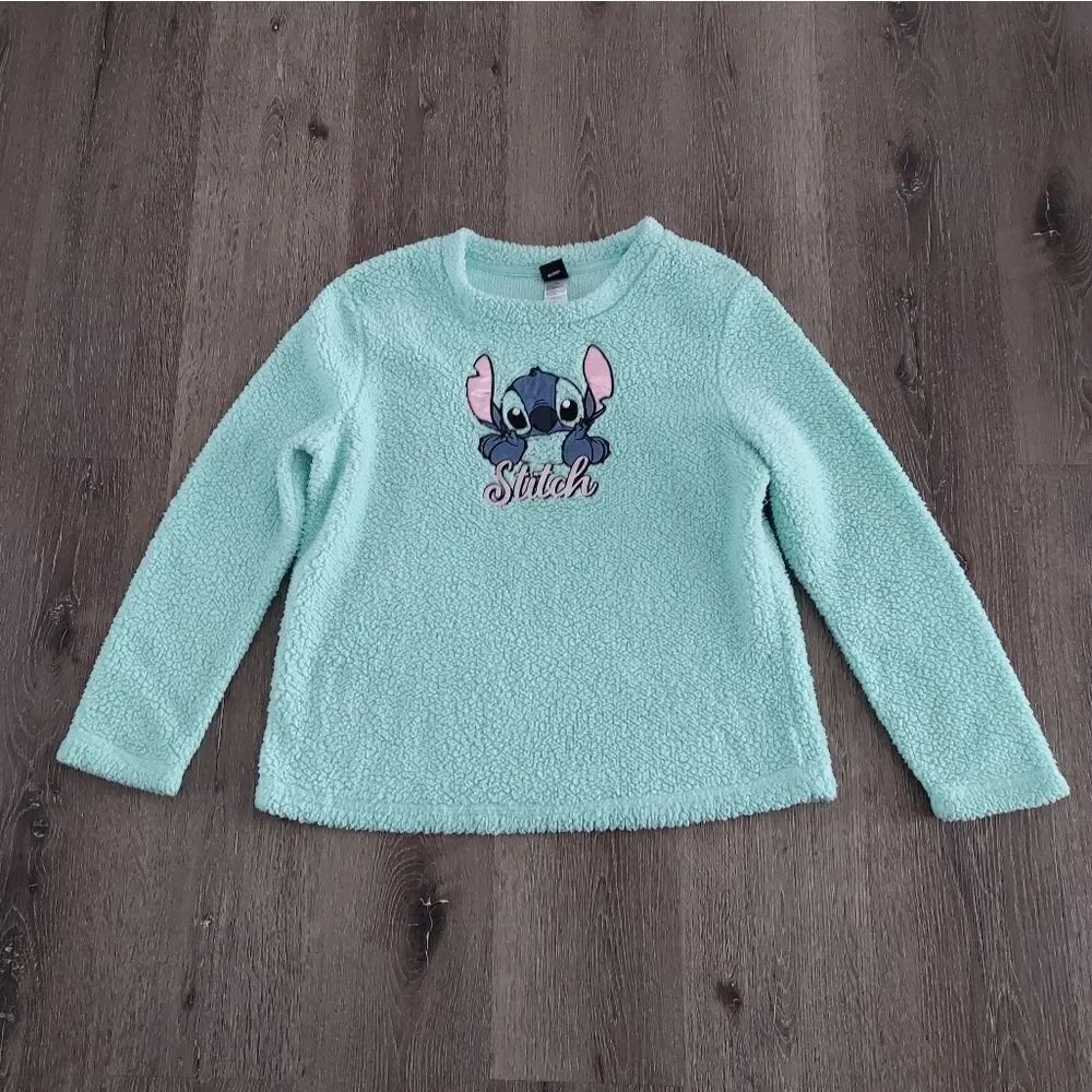 Disney Fuzzy Sherpa Mint Sleeping Sweater Medium